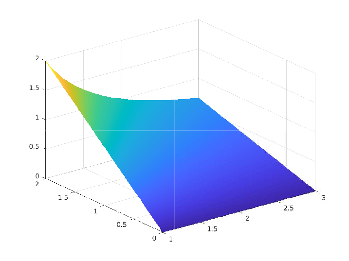 exact solution for numerical experiment 1